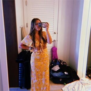 Amuse Society Yellow Floral Dress